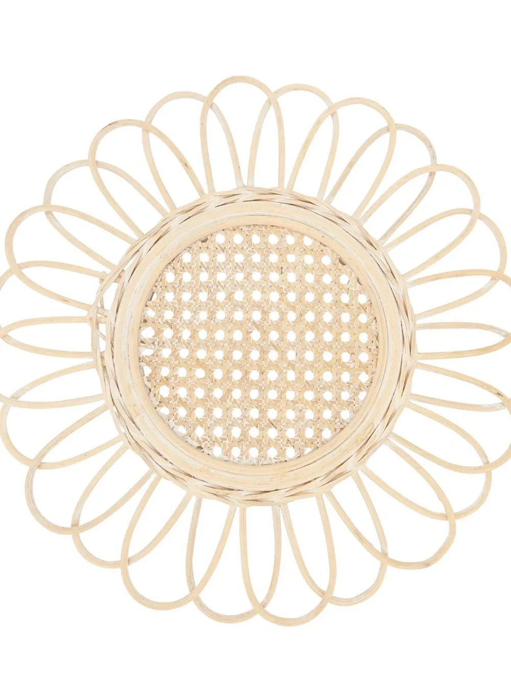 Natural Rattan Sunburst Wall Decor - natural beige 15 inch Round set of 12